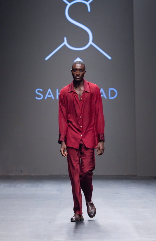 Jabari – Half Sfifa Tailored Trousers & Chiffon Shirt with Sfifa Details