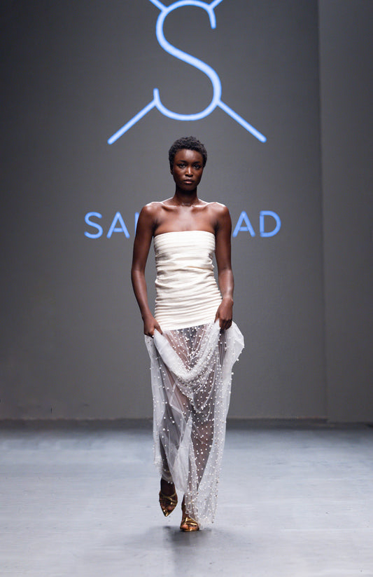 Safara – White Sfifa & Tulle Gown